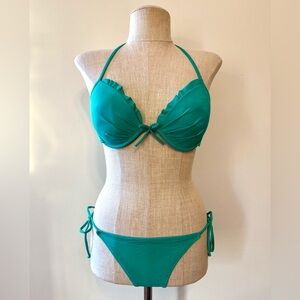Vintage Victoria's Secret “Fabulous” Push Up Halter Bikini Set